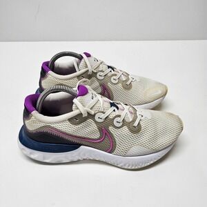 Nike Womens Renew Run CK6360-002 White Running Shoes Sneakers Size 10